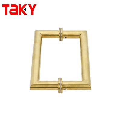 Polish Finish Long Main Entrance Door Handle with 203*203mm Rose Gold Pull Handle