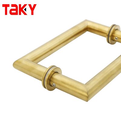 Polish Finish Long Main Entrance Door Handle with 203*203mm Rose Gold Pull Handle