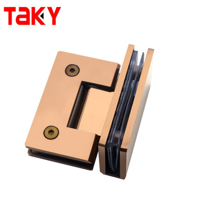 Hotel Silver 90 Degree Brass Shower Bathroom Glass Door Hinges with High Load Capacit