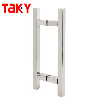 Chinese Design Style CP Finish Commercial H Handle for Frameless Sliding Shower Glass Door Pull Handles