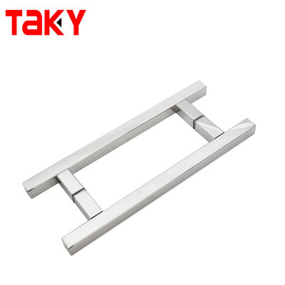 Chinese Design Style CP Finish Commercial H Handle for Frameless Sliding Shower Glass Door Pull Handles