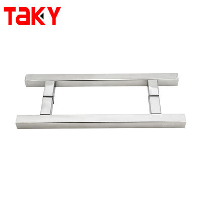 Chinese Design Style CP Finish Commercial H Handle for Frameless Sliding Shower Glass Door Pull Handles