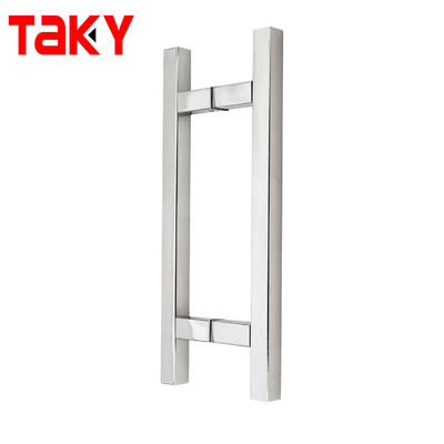 Chinese Design Style CP Finish Commercial H Handle for Frameless Sliding Shower Glass Door Pull Handles