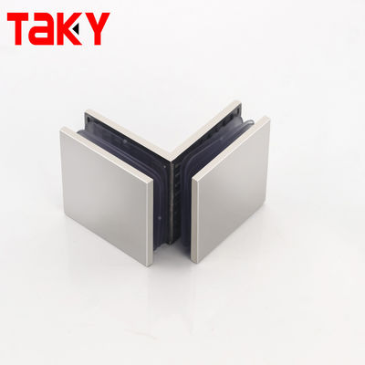 Durable 45*45mm Shower Clamps for Tempered Glass Mounting in Corner of Bathroom Door
