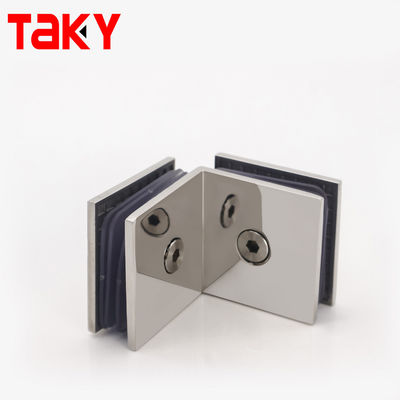 Durable 45*45mm Shower Clamps for Tempered Glass Mounting in Corner of Bathroom Door