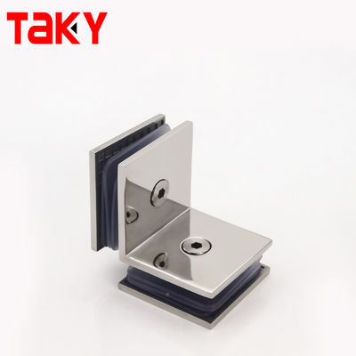 Durable 45*45mm Shower Clamps for Tempered Glass Mounting in Corner of Bathroom Door