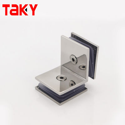 Durable 45*45mm Shower Clamps for Tempered Glass Mounting in Corner of Bathroom Door