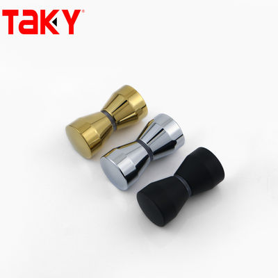 Matt Black Round Door Knob for Frameless Shower Glass Door in House Office Bathroom