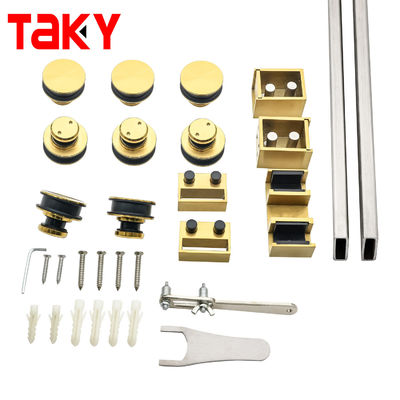 Modern Design Double Pipe Bar Frameless Ss304 8-12mm Shower Sliding Door Fittings