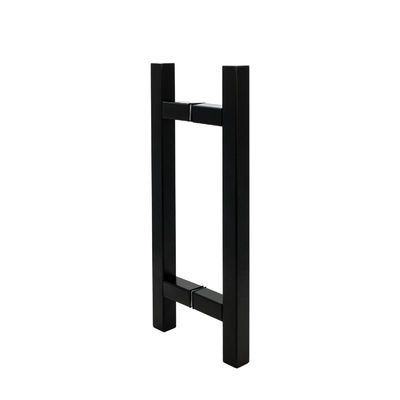 Matt Black L-Shaped Bathroom Glass Door Handle for Shower Made of Stainless Steel 304