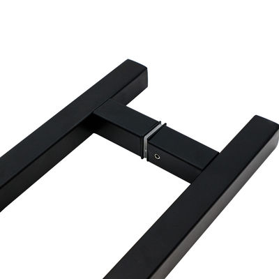 Matt Black L-Shaped Bathroom Glass Door Handle for Shower Made of Stainless Steel 304