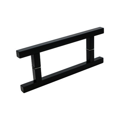 Matt Black L-Shaped Bathroom Glass Door Handle for Shower Made of Stainless Steel 304