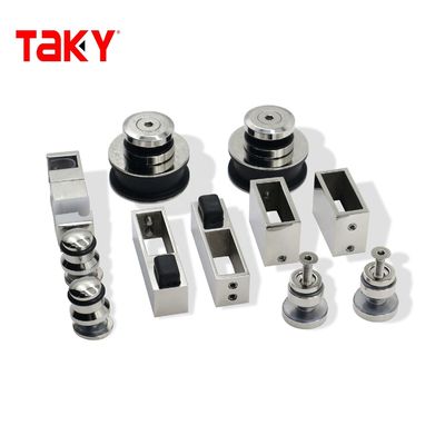 Frameless Stainless Steel Rollers Hanging Wheel Rail Track Sliding Barn Shower Glass Door Hardware Kits