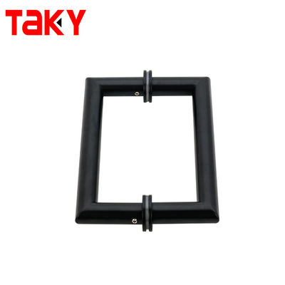 Matt Black Glass Door Pull Handle with Quadrate Design 200*200*19*1.0mm
