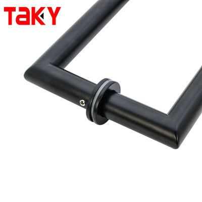 Matt Black Glass Door Pull Handle with Quadrate Design 200*200*19*1.0mm