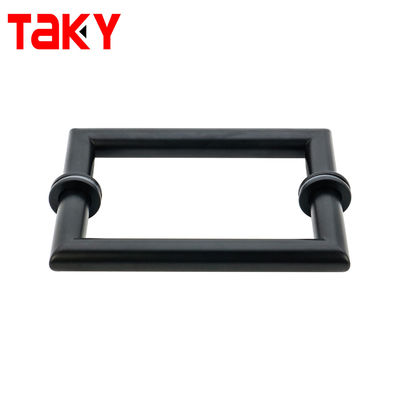 Matt Black Glass Door Pull Handle with Quadrate Design 200*200*19*1.0mm