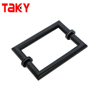 Matt Black Glass Door Pull Handle with Quadrate Design 200*200*19*1.0mm