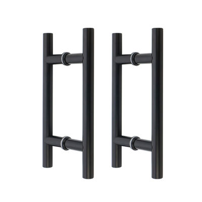 China Manufacturer H Type Black Stainless Steel 304 shower Glass Door Pull handles