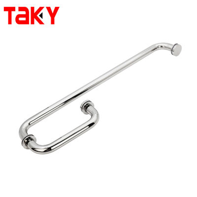 Round Tube L Shape Handle Stainless Steel Bathroom Glass Shower Door Handle