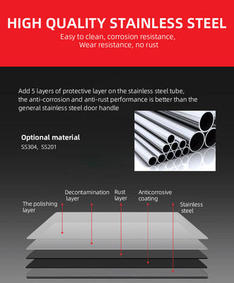 Sample 1-3 Working Days Stainless Steel 304 Chrome Handle For Tempered Glass Door