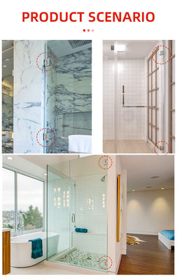 Square Bevel Stainless Steel Glass to Wall Shower Door Hinge for 800-1000MM Door Width
