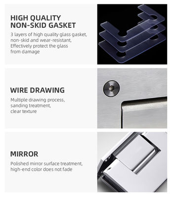 Matt Black Finish Adjustable Frameless Tempered Glass Door Gate Clamp Shower Room Hinges