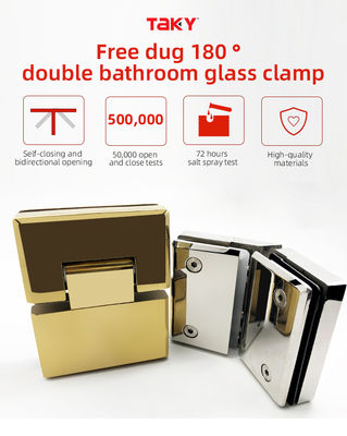 Upgrade Your Bathroom with 90*55mm Adjustable Function Shower Glass Hinge Wall to Wall