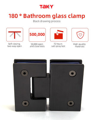 180 Degree Alloy Glass to Glass Bathroom Shower Hinge for 8-12mm Glass Modern Design Style