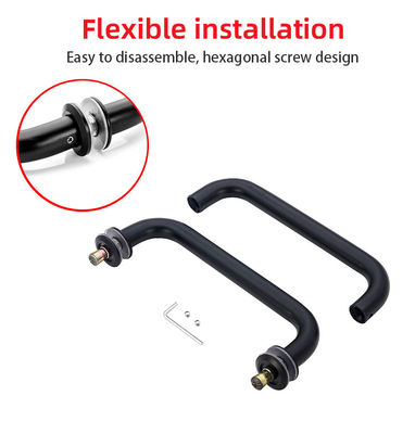 Matte Black Satin round Stainless steel pull handle shower glass door handle