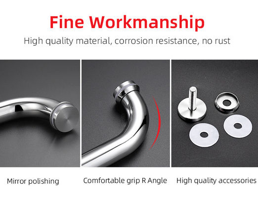Interior Sliding Glass Door Pull Handle in SS 304 Stainless Steel with Polished Finish