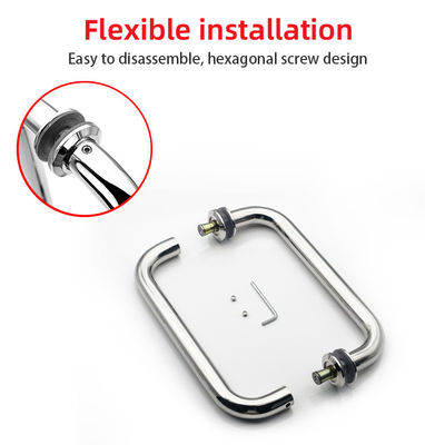 8-12mm Door Thickness Shower Door Rose Gold Pull Handle with 1.0mm Pipe Thickness