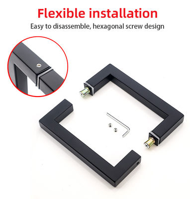 Door Window Handles Stainless Steel Sliding Pull Square Shower Glass Door Handle