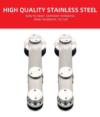 Functional Glass Bathroom Screen Sliding Hardware Set with Stainless Steel 304 Frame