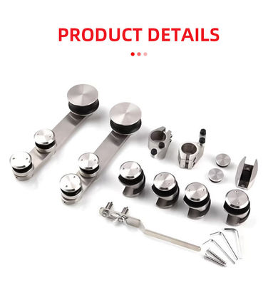 Functional Glass Bathroom Screen Sliding Hardware Set with Stainless Steel 304 Frame