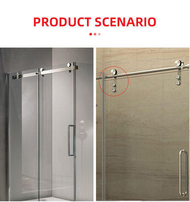 Functional Glass Bathroom Screen Sliding Hardware Set with Stainless Steel 304 Frame