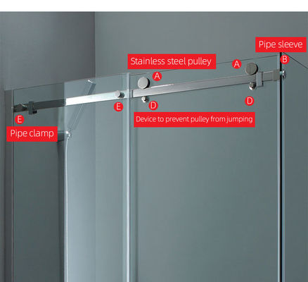 Enhance Your Bathroom with Gold Color Frameless Sliding Shower Door Hardware Fittings
