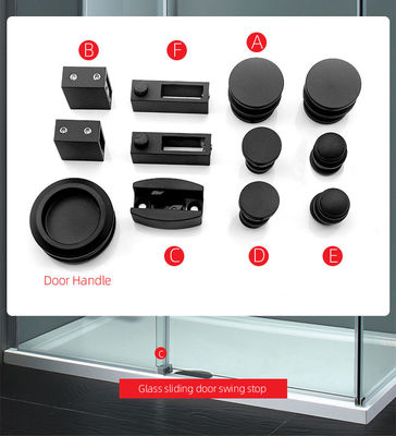 Sliding Glass Door Fittings Set for Hotel Shower Enclosure Frameless Glass Barn Door