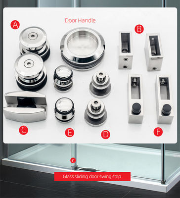 Shower Roller Sliding Glass Hardware in Chrome for Durable Wire Bathroom Barn Door Kit