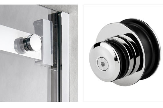 Shower Roller Sliding Glass Hardware in Chrome for Durable Wire Bathroom Barn Door Kit