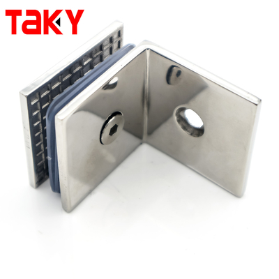 Glass to Wall Bathroom Clip Square Clamp 90 Degree Connect Glass Clip