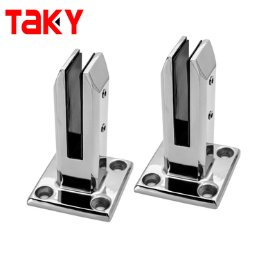 Adjustable 8-12MM Square Stainless Steel Bolt Down Spigot Glass Railing Clamp