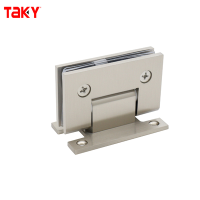 Satin Steel Material 90 Degree H Back Plate Wall Mount Shower Glass Door Pivot Hinge
