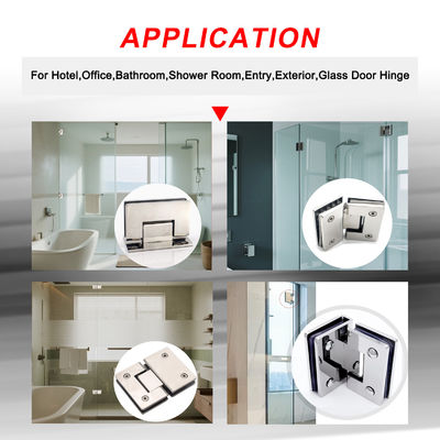 Polished 90 Degree Glass Shower Hinge for 8-12mm Glass Made of Solid Brass
