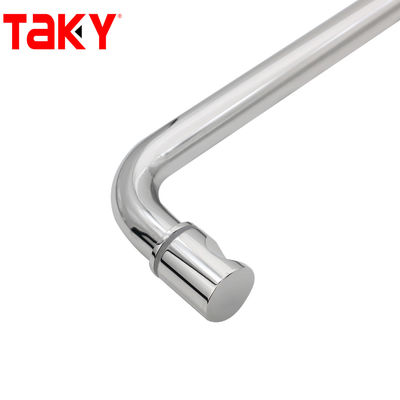 Europe Style Stainless Steel Shower Glass Door towel bar Single Sided Push Handle