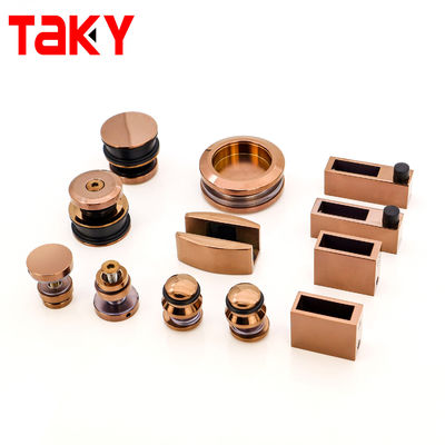 Rose Gold Stainless Steel 304 Sliding Door System Glass Door Hardware Kit