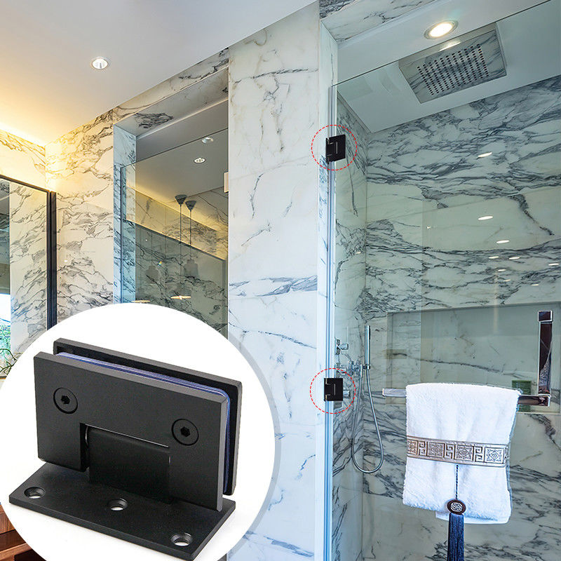 Modern Design Matt Black Stainless Steel 90 Degree Wall Mounted Shower Glass Door Hinge