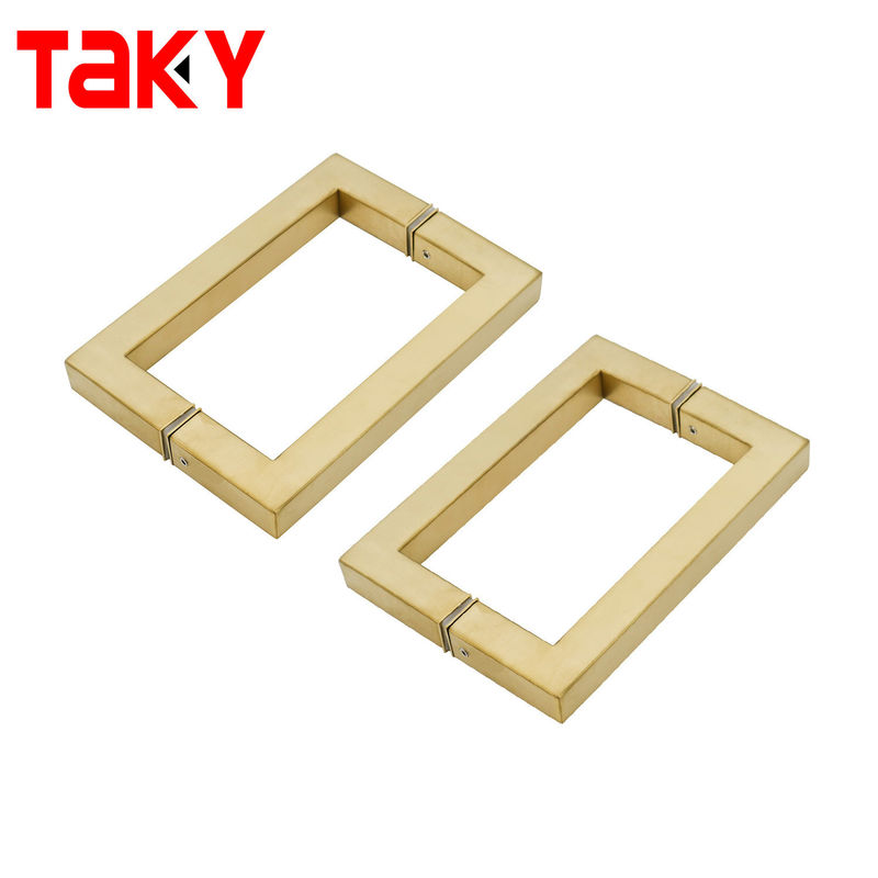 Modern Stainless Steel Shower Door Handle with Square Gold Color Glass Door Pull Handle