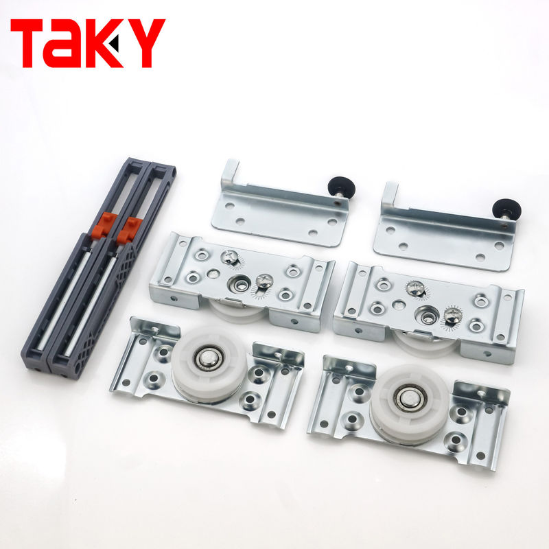 Iron and Nylon Folding Door Roller Wheel Fittings for Sliding Wardrobe Doors 8.5cm*11cm