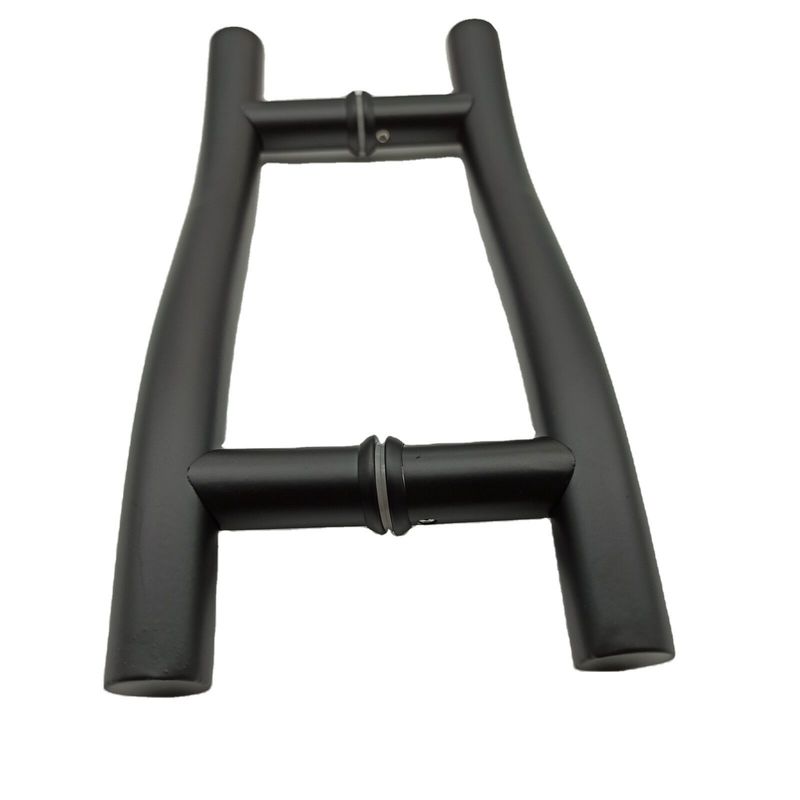 Door Window Handles 8 Inch Black Glass Door Handle in Chrome Finish 304 Stainless Steel