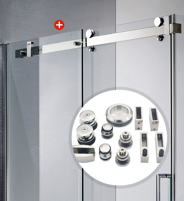 Durable SS304 Sliding Kits Shower Room Highly Resistant to Corrosion Glass Door System